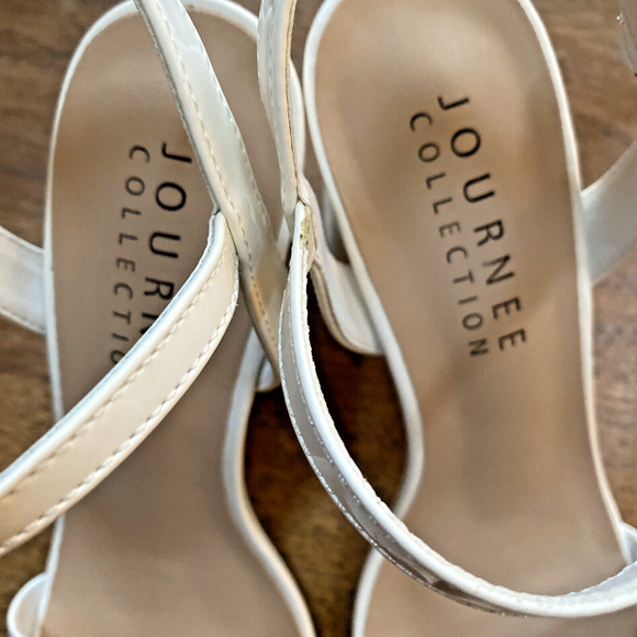 Journey Collection Tivona Sandals Creamy White Patent High Heels Shoes US Size 8 - Picture 6 of 11